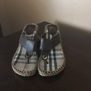 Burberry T-strap Wedge Sandal